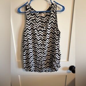 Faded Glory Black and White Chevron Blouse